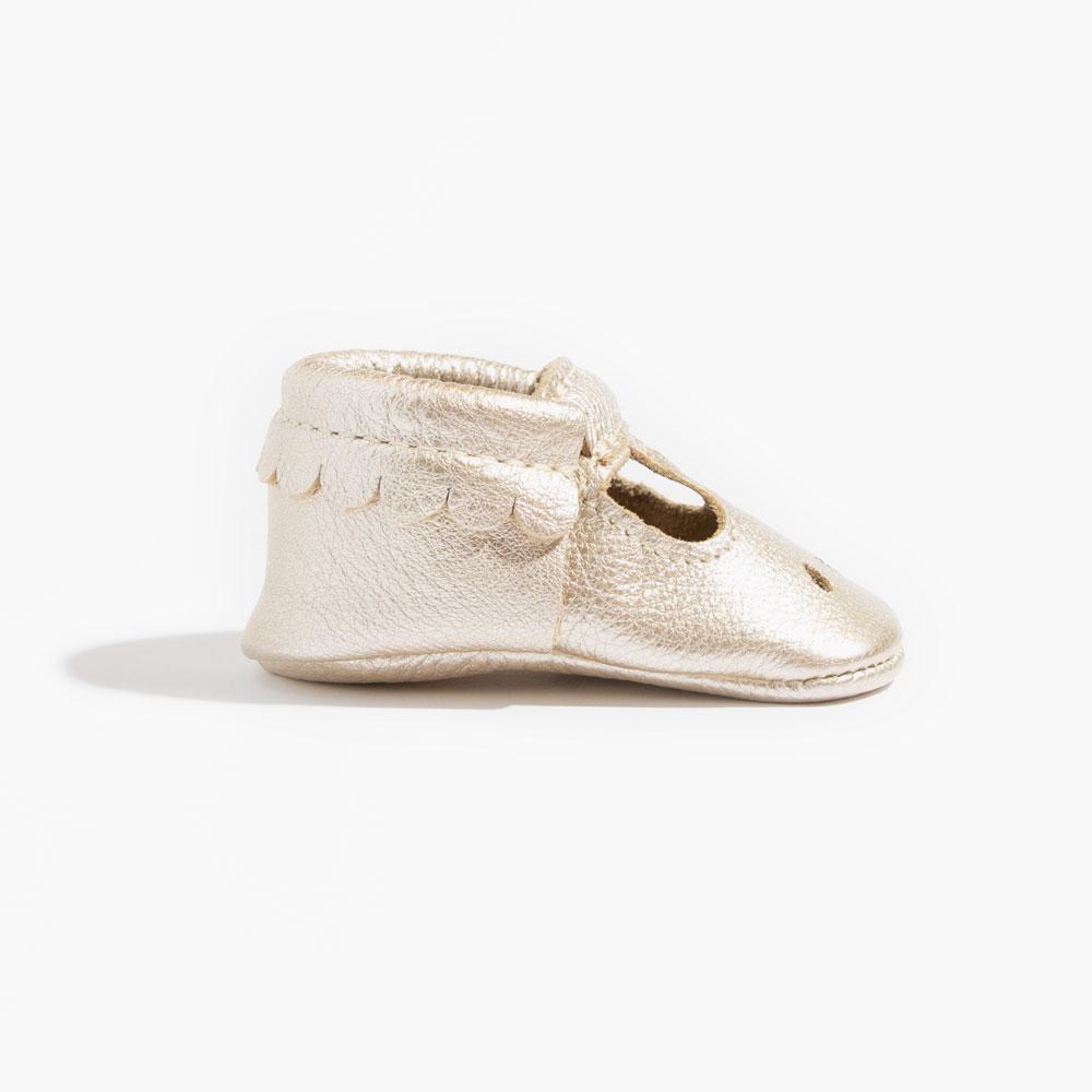 Platinum Mary Jane Baby Shoe