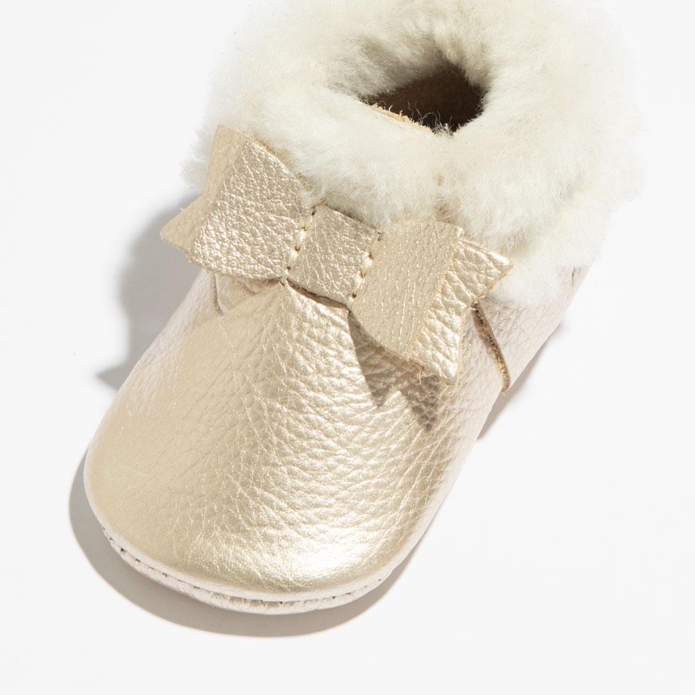 Platinum Shearling Bow Mocc Shearling Bow Mocc Soft Sole 