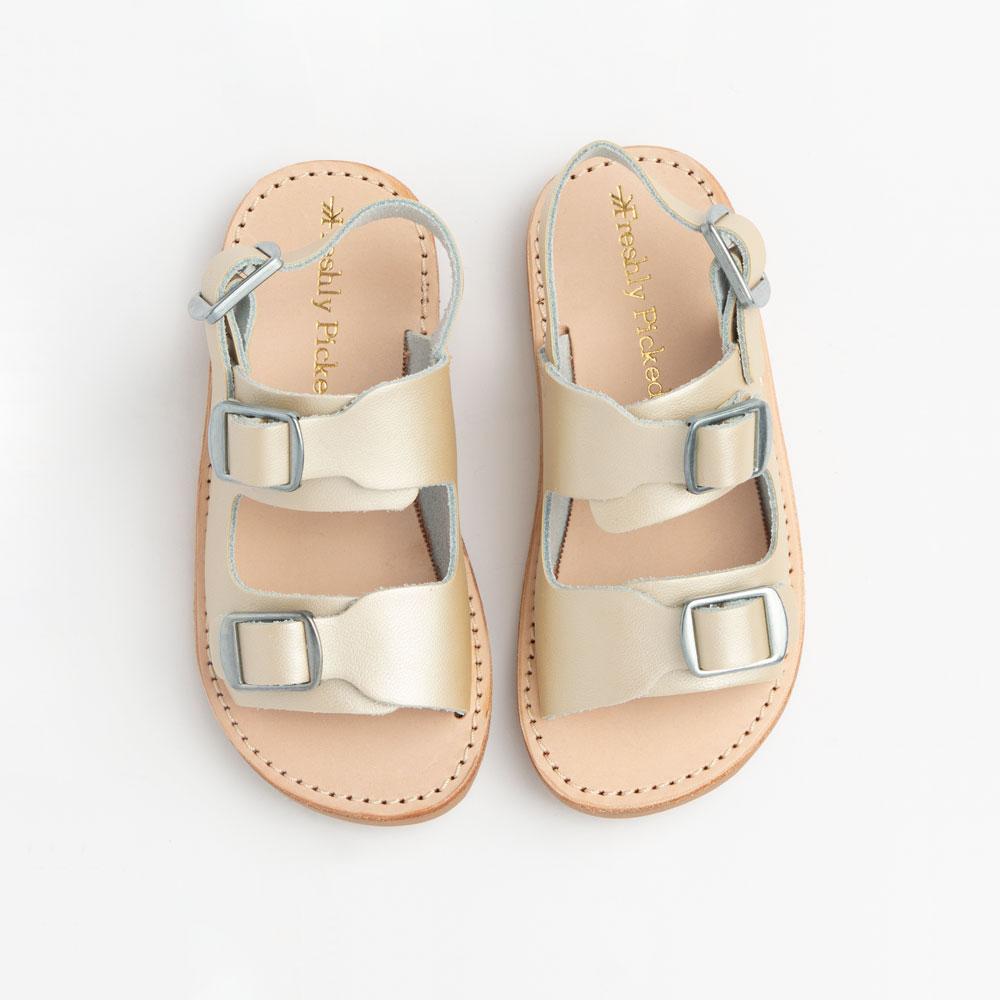 Platinum Gold Delray Kids Sandal | Leather Sandals with Buckles ...
