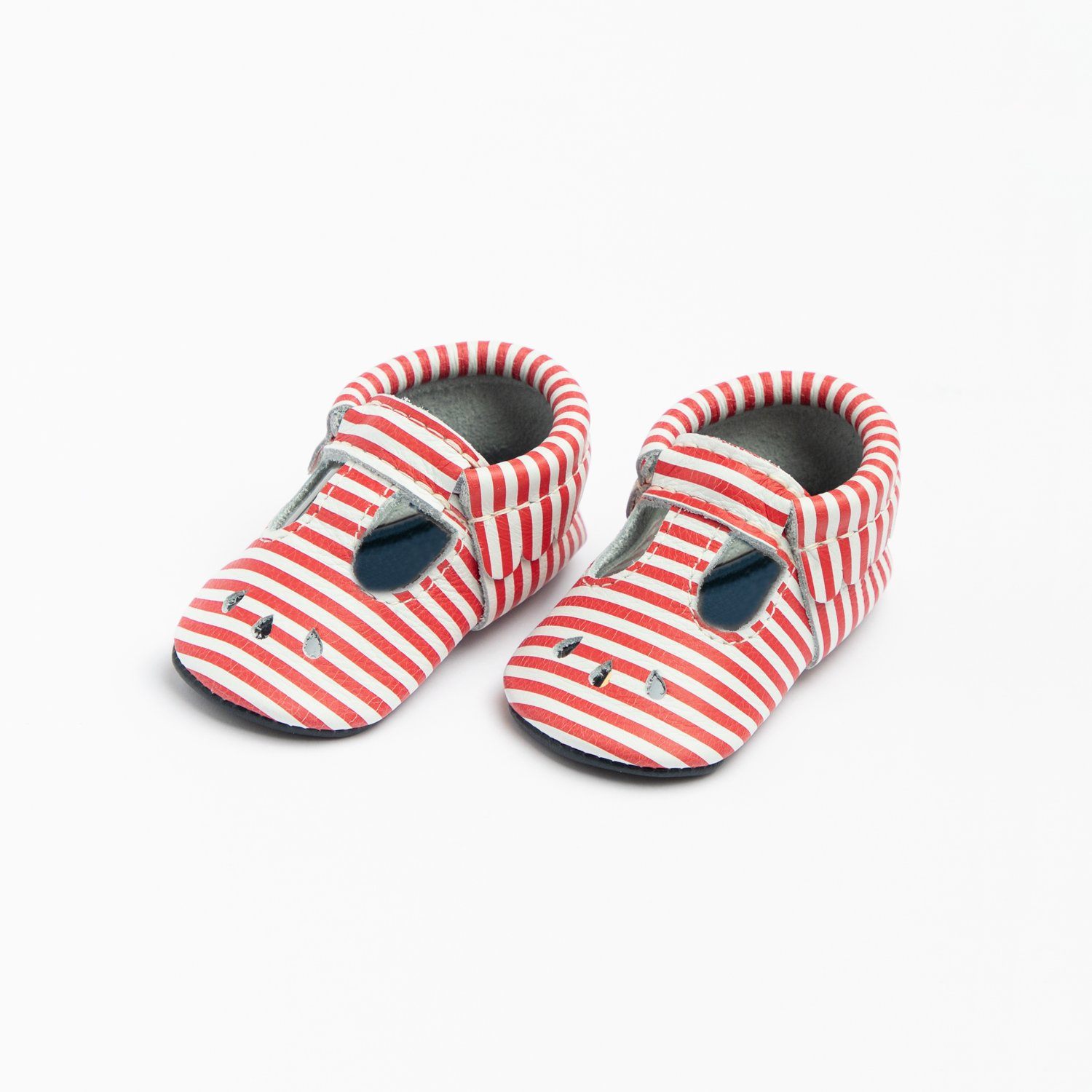 Red and White Stripe Mary Jane Mary Janes Soft Soles 