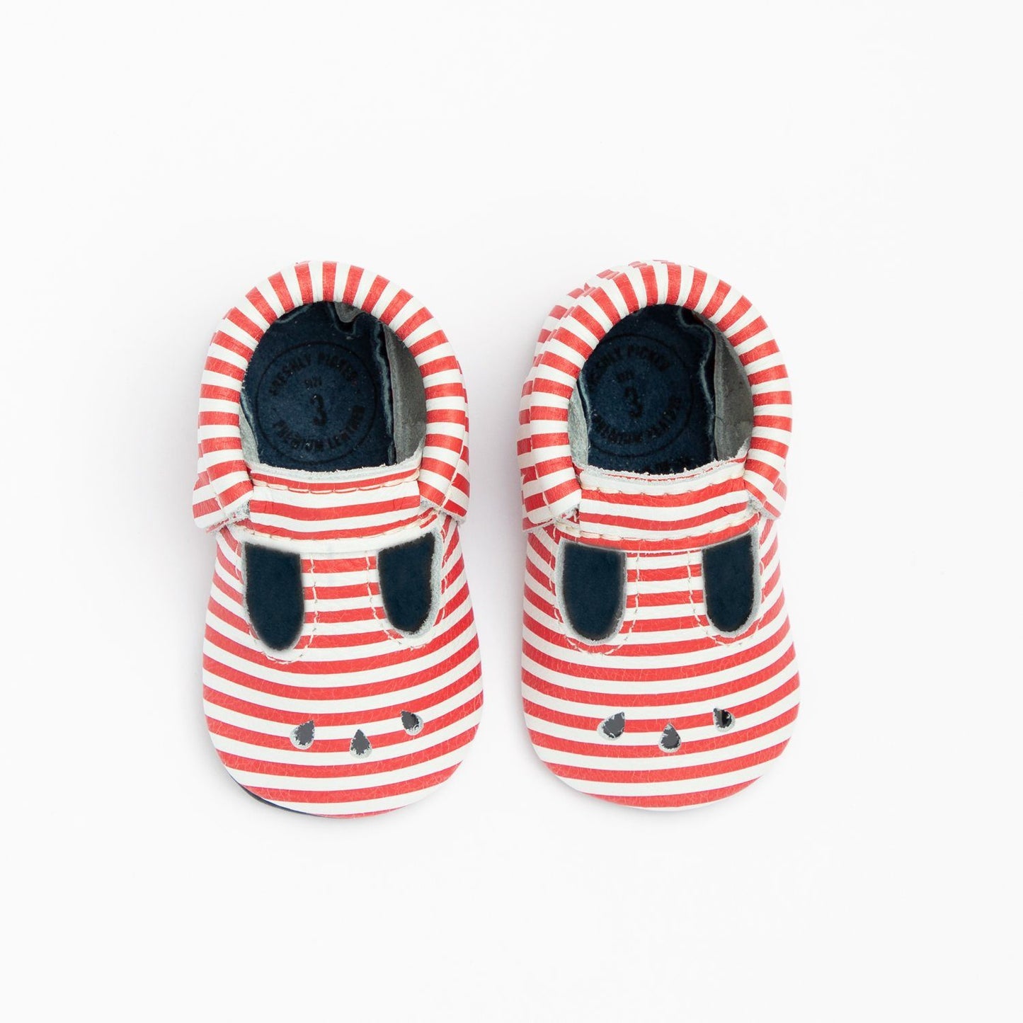 Red and White Stripe Mary Jane Mary Janes Soft Soles 
