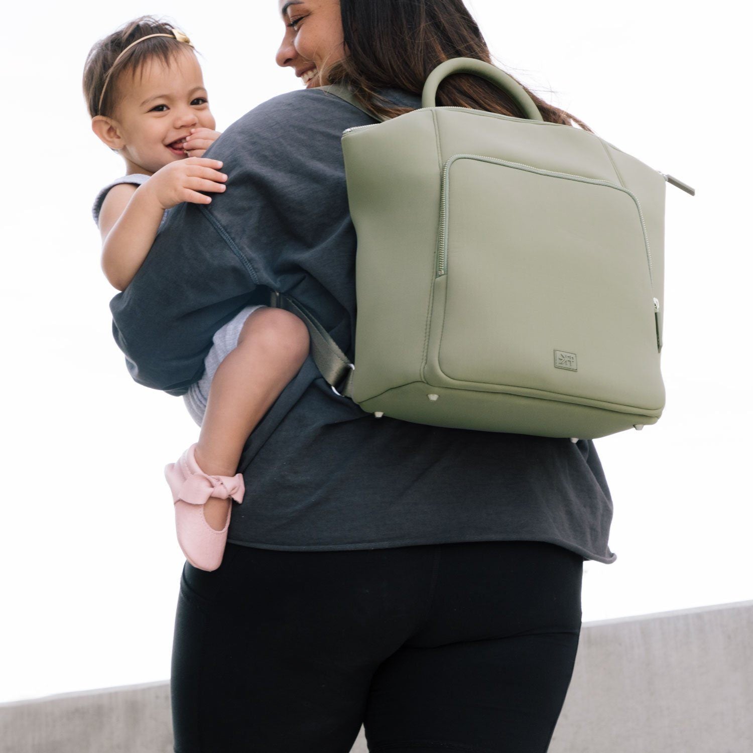 Seoul Backpack Sage Neoprene Diaper Bag Backpack Freshly Picked