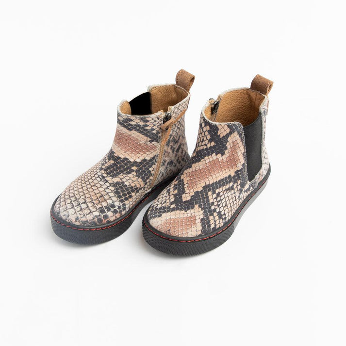 snakeskin chelsea boots womens