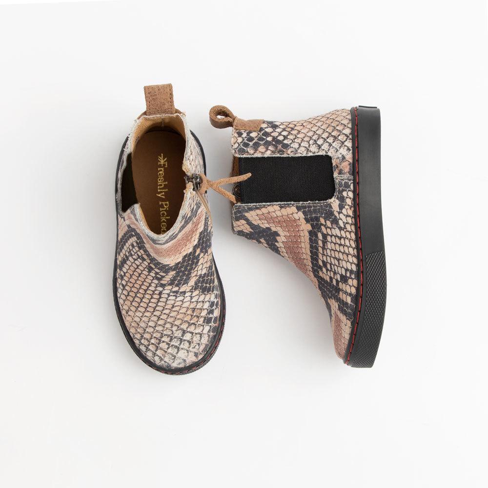 Snakeskin Kids Chelsea Boot Sneaker | Stylish Kids Boots â Freshly Picked