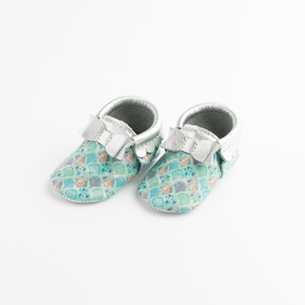 Watercolor Ariel Bow Mocc Bow Moccasins Soft Soles 