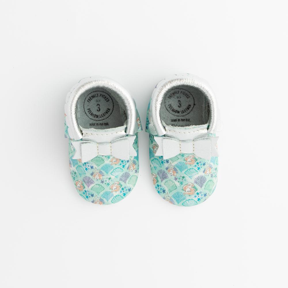 Watercolor Ariel Bow Mocc Bow Moccasins Soft Soles 