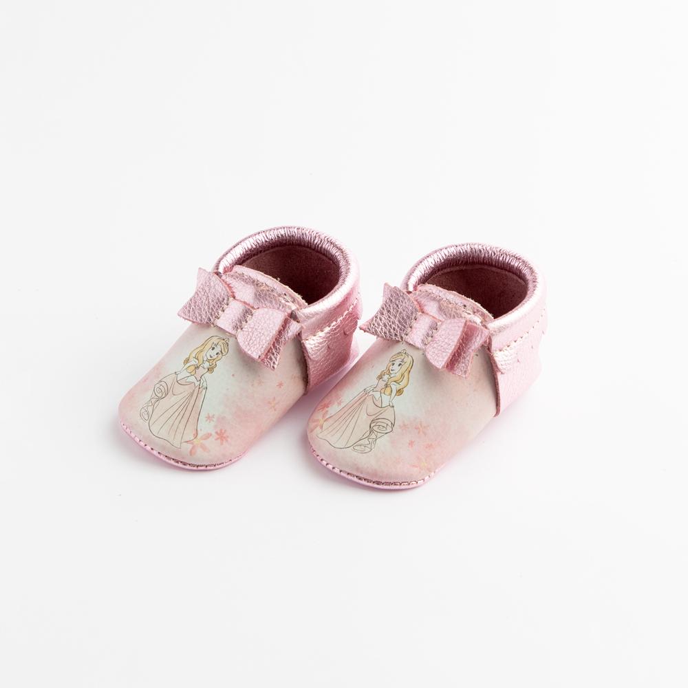 Watercolor Aurora Bow Mocc Bow Moccasins Soft Soles 