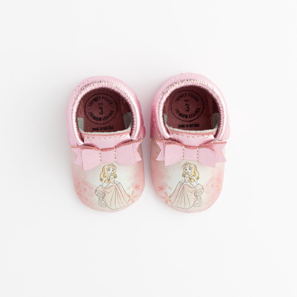 Watercolor Aurora Bow Mocc Bow Moccasins Soft Soles 
