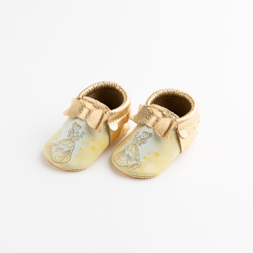 Watercolor Belle Bow Mocc Bow Moccasins Soft Soles 
