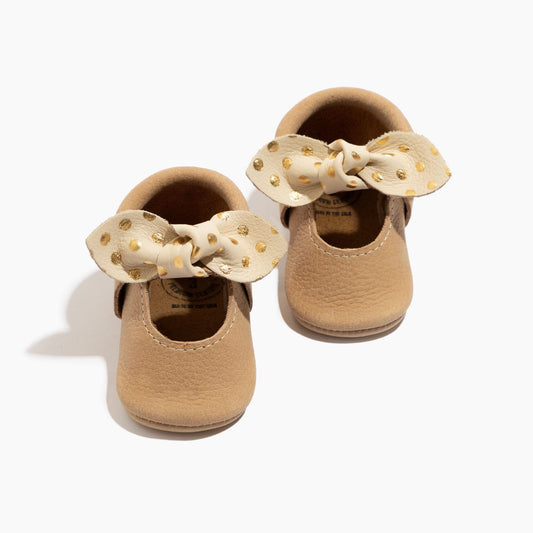 Weathered Brown Confetti Knotted Bow Mocc Knotted Bow Mocc Soft Sole 