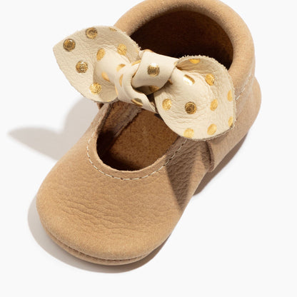 Weathered Brown Confetti Knotted Bow Mocc Knotted Bow Mocc Soft Sole 