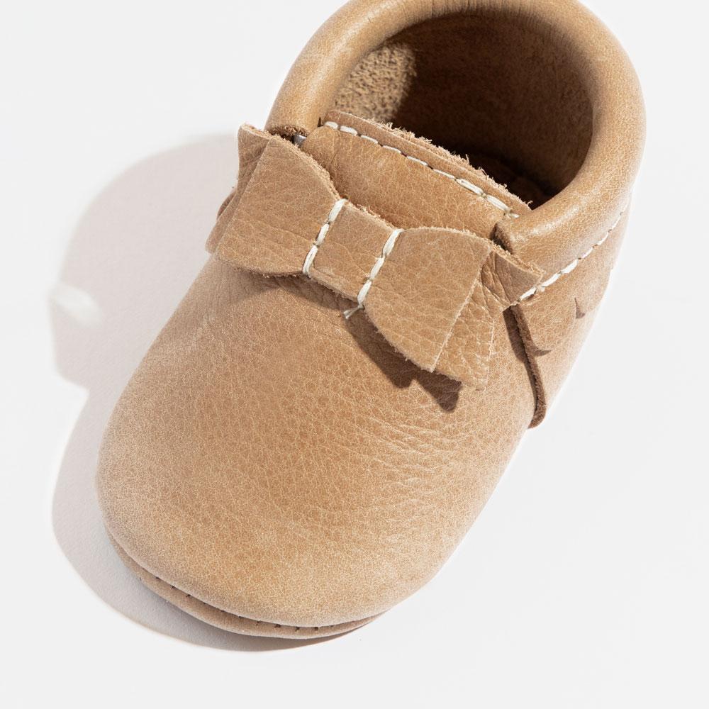 Weathered Brown Bow Mocc Bow Moccasins Soft Soles 